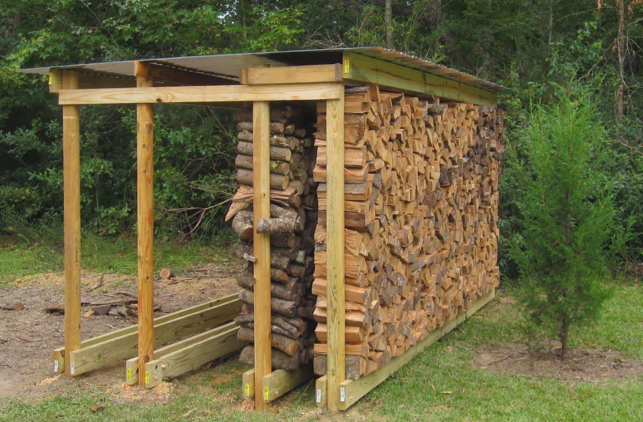 Firewood Rack with Small Roof