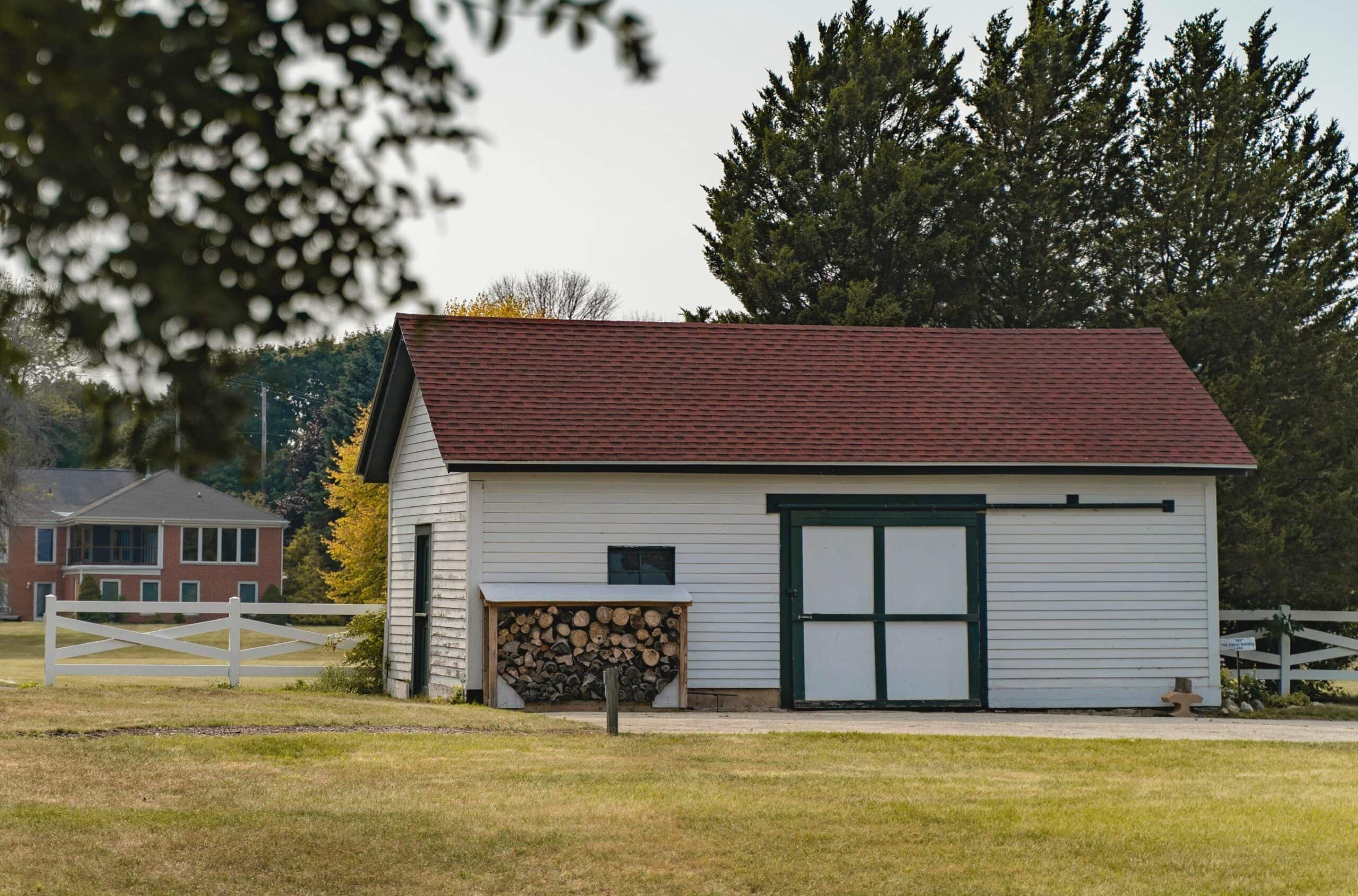 firewood-shed in backyard in house