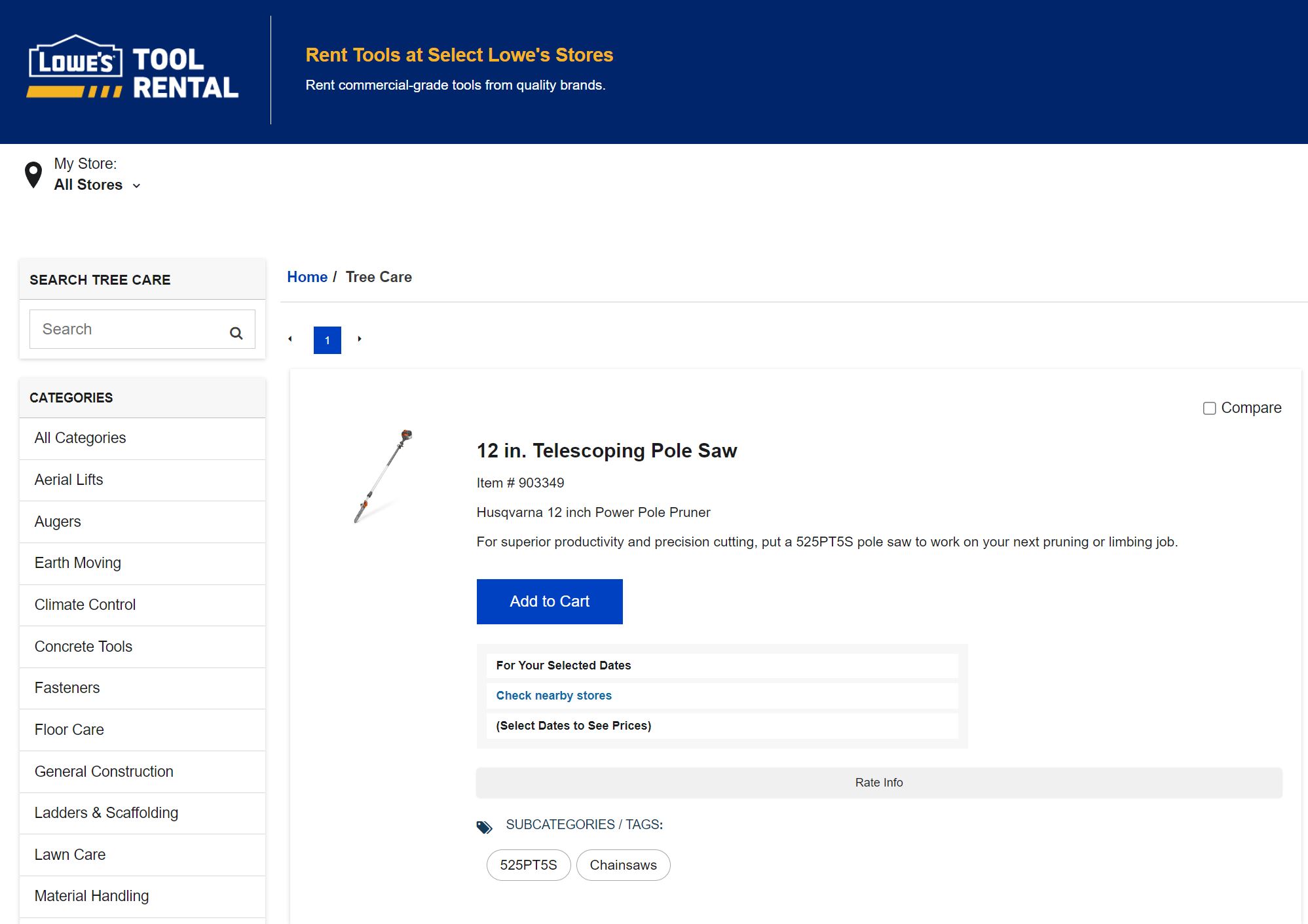 Lowe's Rent Pole Saw